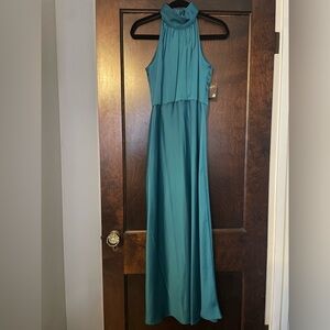 Just...Taylor Teal Halter Maxi Dress